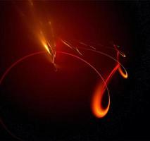 bright abstract background of glowing weaves of orange lines on a dark background, design, illustration photo