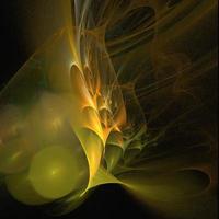 bright abstract background of luminous weaves of olive lines on a dark background, design, illustration photo