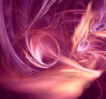 bright abstract background of glowing weaves of purple lines on a dark background, design, illustration photo