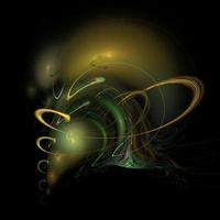 yellow green abstract element on black background, digital graphic, background, modern design photo