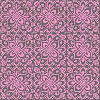 seamless graphic pattern, floral pink ornament tile on gray background, texture, design photo