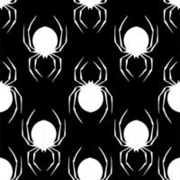 seamless contour pattern of graphic silhouettes of white spiders on a black background, texture, design photo