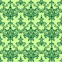 symmetrical seamless ornament tile from green graphic abstract elements on olive background, texture, design photo