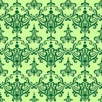 symmetrical seamless ornament tile from green graphic abstract elements on olive background, texture, design photo