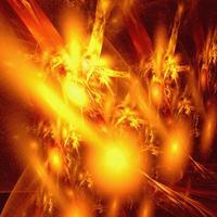 bright abstract background of glowing weaves of orange lines on a dark background, design, illustration photo