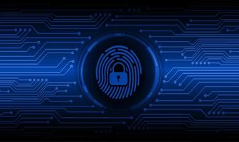 Modern Cybersecurity Technology Background with finger print vector