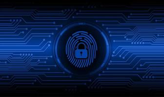 Modern Cybersecurity Technology Background with finger print vector
