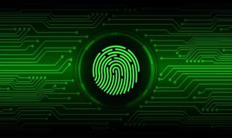 Modern Cybersecurity Technology Background with finger print vector