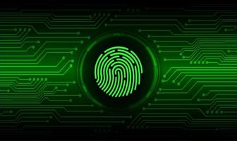 Modern Cybersecurity Technology Background with finger print vector