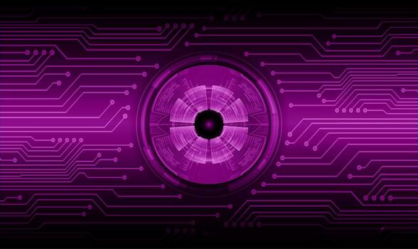 Modern Cybersecurity Technology Background with eye vector
