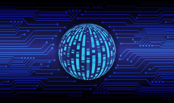 globo holográfico moderno sobre fondo de tecnología vector