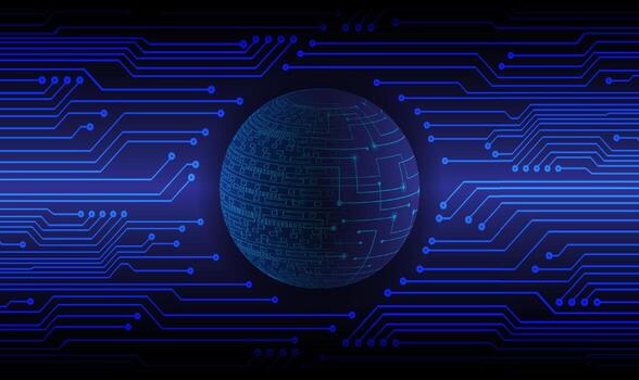 globo holográfico moderno sobre fondo de tecnología vector