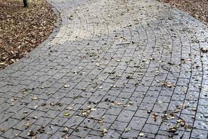 Pavement along the road for pedestrian traffic. photo