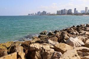 Stones on the shore of the Mediterranean Sea. photo