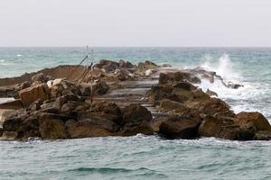 Stones on the shore of the Mediterranean Sea. photo