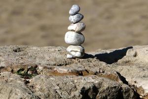 Stones on the shore of the Mediterranean Sea. photo