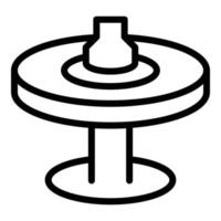 vector de contorno de icono de mesa de cerámica. taller de arte