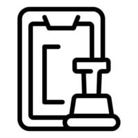 Smartphone chess icon outline vector. Computer game vector