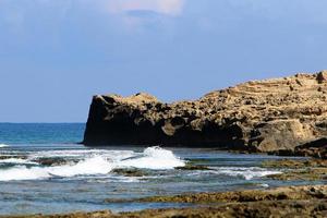 Coast of the Mediterranean Sea in northern Israel. photo