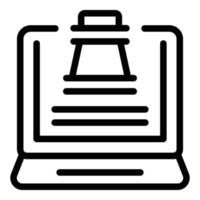 Computer chess game icon outline vector. Online board vector