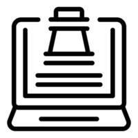 Computer chess game icon outline vector. Online board vector