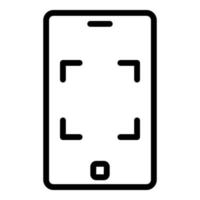 vector de contorno de icono de instantánea de smartphone. captura de pantalla de la cámara