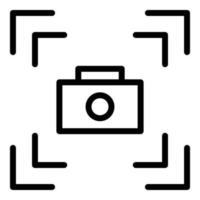vector de contorno del icono de la cámara de enfoque. imagen de pantalla