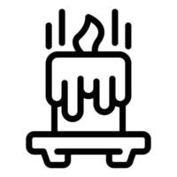 Burning candle icon outline vector. Clean spa vector