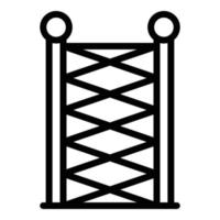 Climb net wall icon outline vector. Rope park vector