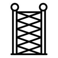 Climb net wall icon outline vector. Rope park vector