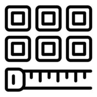 Tile measurement icon outline vector. Cement surface vector