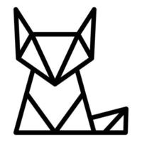 vector de contorno de icono de zorro de origami. animales geométricos
