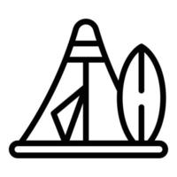 Trip tent icon outline vector. Nature outdoor vector