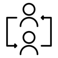 Change social care icon outline vector. Old patient vector