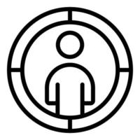 Social care target icon outline vector. Help senior vector