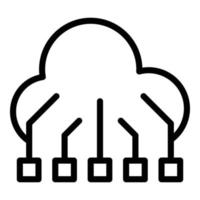 Digital data cloud icon outline vector. Company code vector