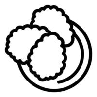 Top view nugget icon outline vector. Cute hot food vector