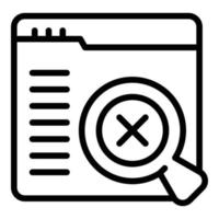 Web error search icon outline vector. Lost connection vector