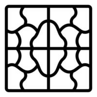 Garden tile icon outline vector. Floor installation vector