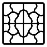 Garden tile icon outline vector. Floor installation vector