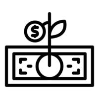 Grow loan money icon outline vector. Business cost vector