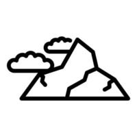 Nepal mountains icon outline vector. Skyline temple vector