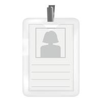 Name tag holder mockup, realistic style vector