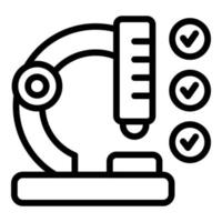 Food review microscope icon outline vector. Safety inspection vector