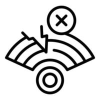 vector de contorno de icono de error wifi. sitio web conectar