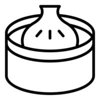 Momo baozi icon outline vector. Chinese food vector