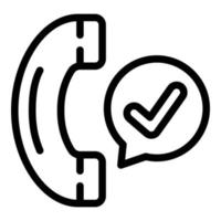 Check call icon outline vector. Form approved vector