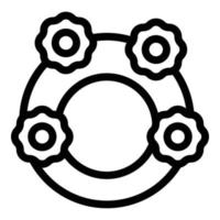 vector de contorno de icono de anillo de flores de japón. pagoda de la ciudad
