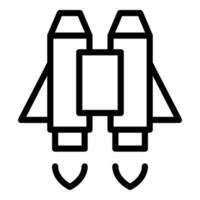 vector de contorno de icono de jetpack digital. velocidad del cohete