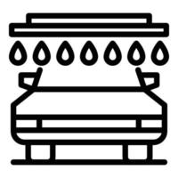 vector de contorno de icono de coche de ducha. servicio de lavado